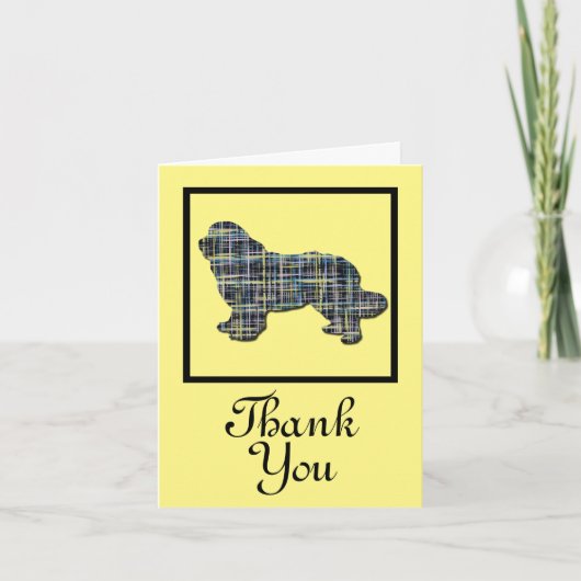 Newfoundland / Newfie Dog Thank You Greeting Card カード (正面)