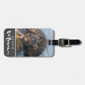 Newfoundland Newfie Mom Dog's Photo ラゲッジタグ (正面横)