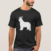 Newfoundland Reindeer Christmas Dog  Tシャツ (正面)