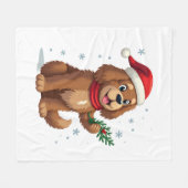 Newfoundland Santa Hat フリースブランケット (正面(横))