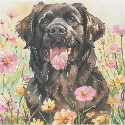 Newfoundland Watercolor Sticker シール (正面)