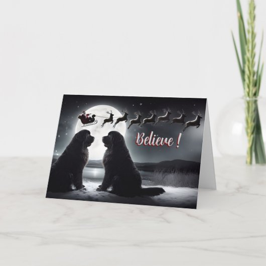 Newfsとサンタシルエットクリスマス シーズンカード (正面)