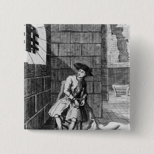 Newgateの刑務所1724年のジャックShepperd 缶バッジ (正面)