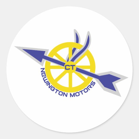 Newington Connecticut Motorsステッカー ラウンドシール (正面)