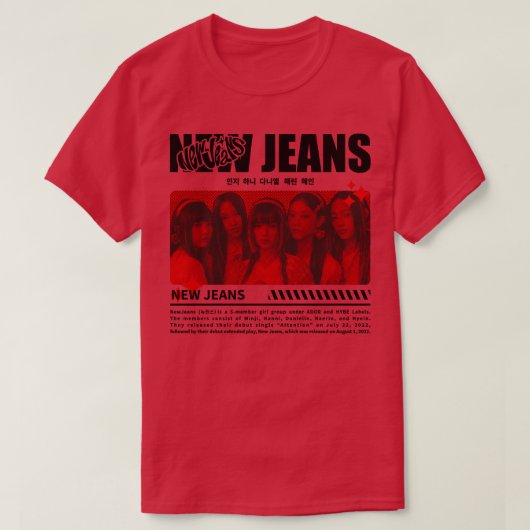 NewJeansストリートウェア Tシャツ (デザイン正面)