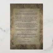 Newly Engaged Wedding Modern Grunge Romantic Photo 箔招待状 (裏面)