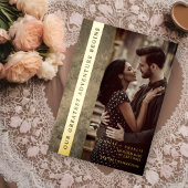 Newly Engaged Wedding Modern Grunge Romantic Photo 箔招待状