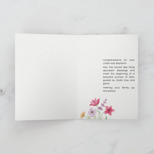 Newly Illumined in Christ Baptism Card プログラム (内部)