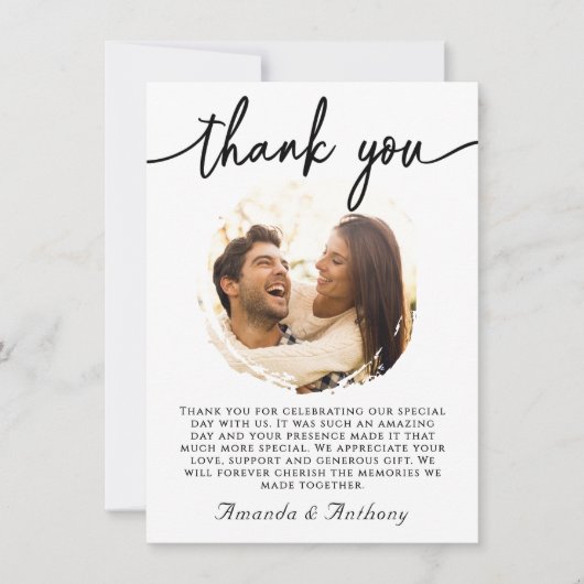 Newly Wed Couple Photo Thank You Card サンキューカード (正面)