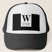 Newly Wed Sophisticated Wedding Monogram | Black キャップ (正面)