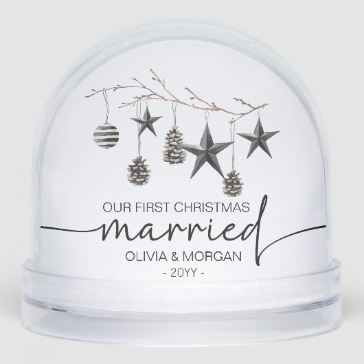 Newly weds first christmas married personalized (正面)