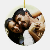 Newlywed素朴なWoodgrain及びピンクの花の氏夫人 セラミックオーナメント (裏面)