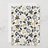 Newlywed Black Gold Holly Berries Photo Christmas シーズンカード (裏面)