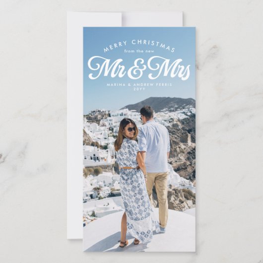 Newlywed first Christmas as Mr and Mrs photo シーズンカード (正面)