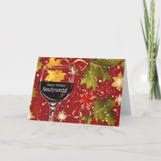 Newlywed First Christmas Together Being Married  シーズンカード (正面)