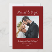 Newlywed Married and Bright Photo Red Christmas  シーズンカード (正面)