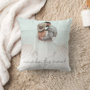 Newlywedsこの瞬間を思い出すフォトオーバーレイ クッション