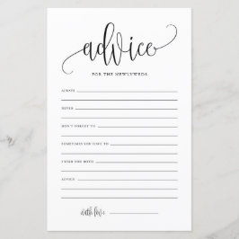 Newlywedsのカード用のブラックスクリプト結婚アドバイス