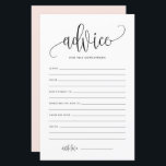 Newlywedsのカード用のブラックスクリプト結婚アドバイス<br><div class="desc">このシンプルアドバイスエレガントカードを結婚に追加黒のスクリプト、お洒落クラシックタイポグラフィ、赤面ピンクの背景を備えている。この赤ちゃんシャワーカードの表裏をパーソナライズできる。新婚カード用のこのアドバイスは、どんなテーマや結婚季節にも最適である。</div>