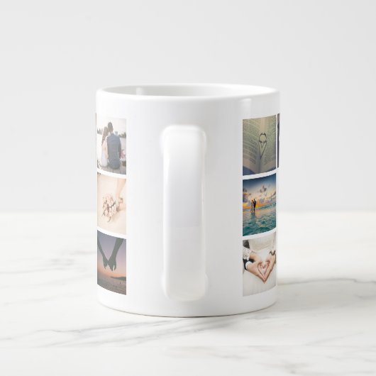 Newlywedsの写真カスタムを作成結婚する ジャンボコーヒーマグカップ (裏面)