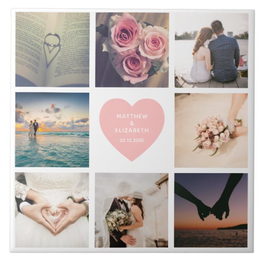 Newlywedsの写真カスタムを作成結婚する タイル (正面)