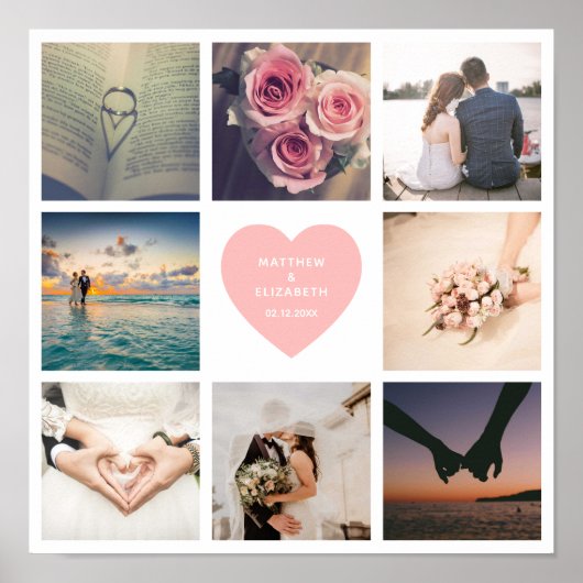 Newlywedsの写真カスタムを作成結婚する ポスター (正面)