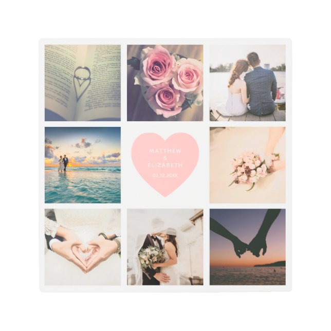 Newlywedsの写真カスタムを作成結婚する メタルプリント (正面)