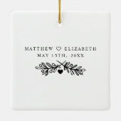 Newlywedsの写真コラージュの後結婚で幸せに セラミックオーナメント (裏面)