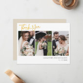 Newlywedsの写真結婚コラージュありがとう ノートカード (正面/裏面インサイチュ)