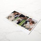 Newlywedsの写真結婚コラージュありがとう 箔招待状 (回転した状態)