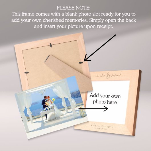 Newlywedsの名前を覚える レーザー彫刻フレーム