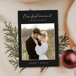 Newlywedsの素朴初めてのクリスマス写真 シーズンカード