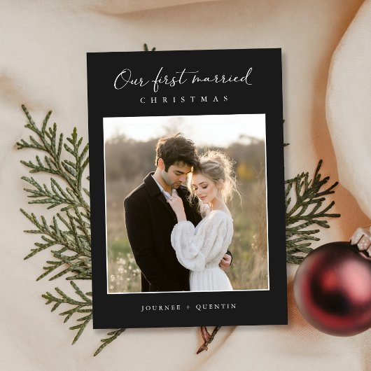 Newlywedsの素朴初めてのクリスマス写真 シーズンカード