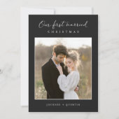 Newlywedsの素朴初めてのクリスマス写真 シーズンカード (正面)