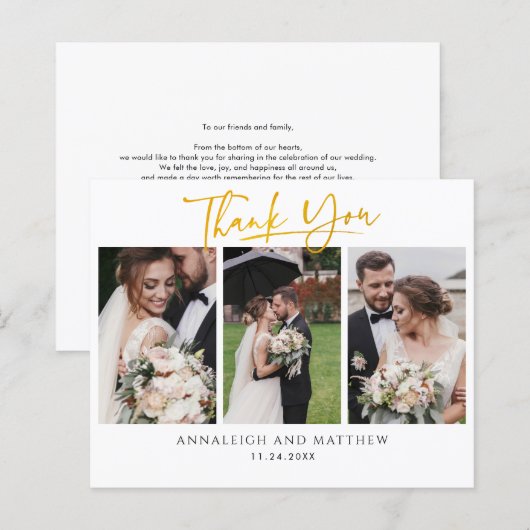 Newlywedsの結婚写真Thank You Budget Card (正面/裏面)