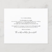 Newlywedsの結婚写真Thank You Budget Card (裏面)