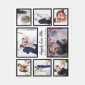 Newlywedsの8結婚フォトコラージホワイト フリースブランケット (正面)
