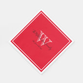 Newlywedsギフトモノグラム名スクリプトレッド紙 スタンダードランチョンナプキン (角)