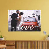 Newlywedsパーソナライズされたの結婚Photo Loveスクリプト キャンバスプリント (インサイチュ (リビング))