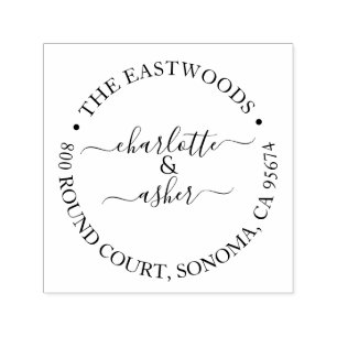 Newlywedsファミリー名差出人住所 セルフインキングスタンプ