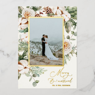 Newlywedsメリー Holiday Photofoil Inv 箔シーズンカード