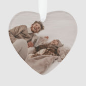 newlyweds初めてのクリスマスエレガントスクリプモダント オーナメント (正面)