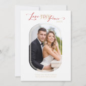 Newlyweds初めてのクリスマスモダンOval Frame写真 シーズンカード (正面)