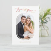 Newlyweds初めてのクリスマスモダンOval Frame写真 シーズンカード (スタンド正面)