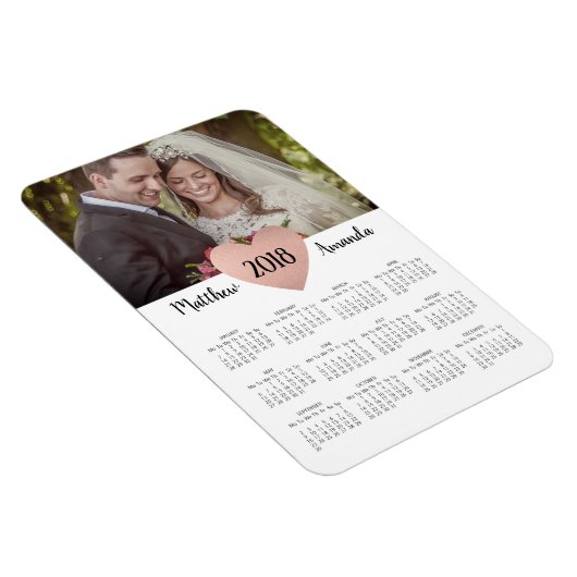 Newlyweds結婚式の引き出物2019カレンダー写真 マグネット (右側)