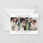 Newlyweds 3枚の写真結婚をありがとう ノートカード (正面)