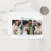 Newlyweds 3枚の写真結婚をありがとう ノートカード (正面/裏面インサイチュ)