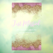 Newlyweds Car Pastel Lilac Rock Design ウィンドウサイン (シート3)