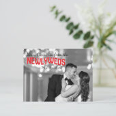 Newlyweds Christmas Holiday Photo Postcards ポストカード (スタンド正面)