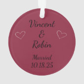 Newlyweds First Christmas オーナメント (裏面)